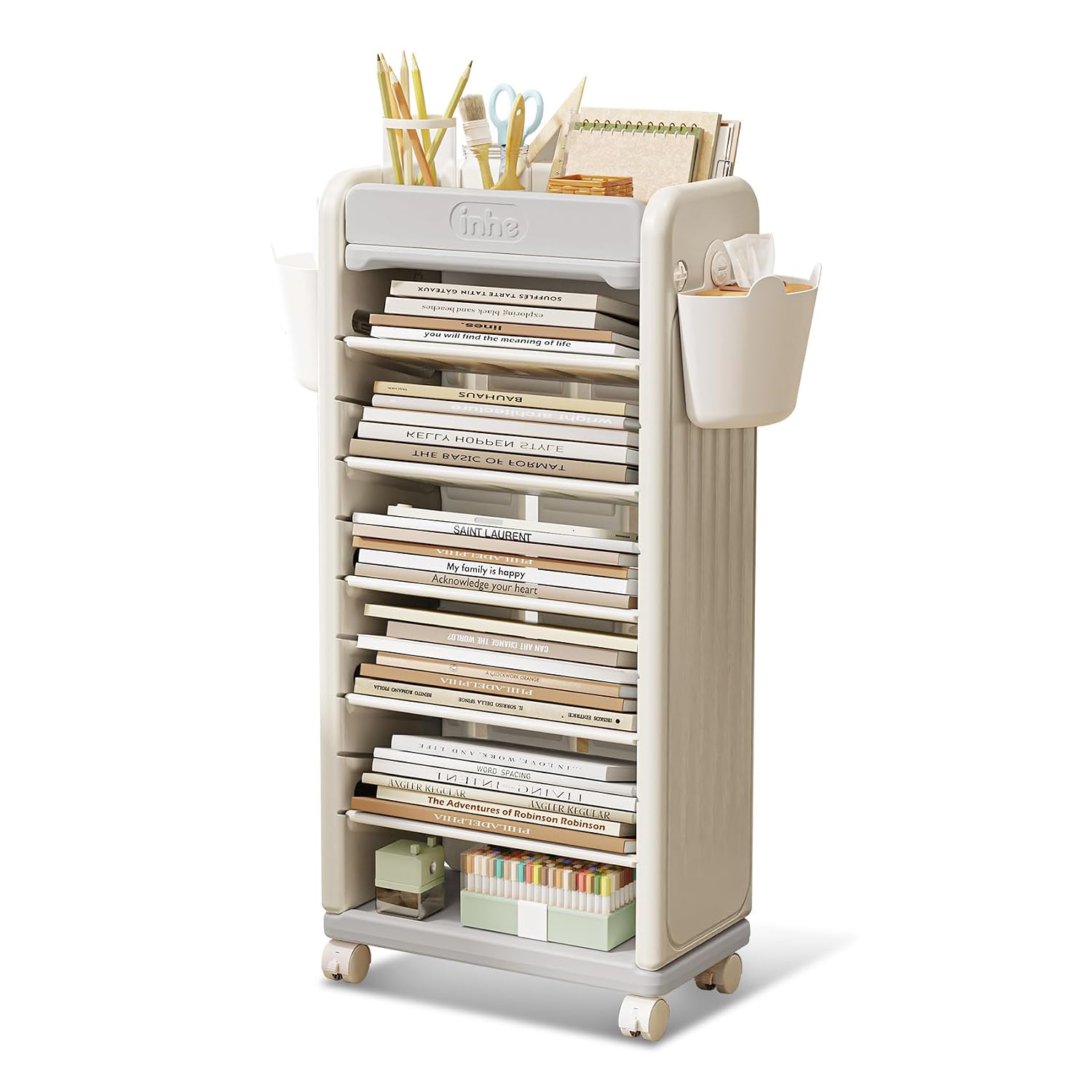 Book Cart Rolling - ® Carrito para Libros de 7