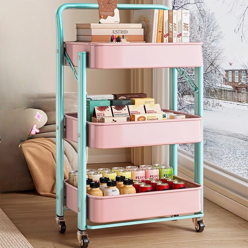 Book Cart Rolling - Carrito de Almacenamiento Plegable de Múltiples