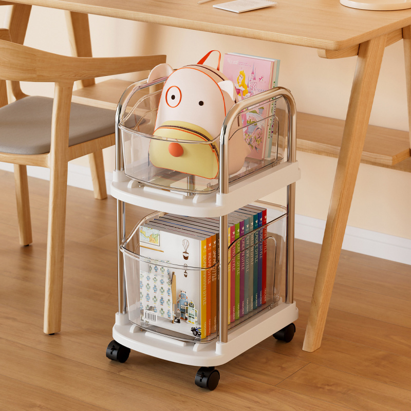 Book Cart Rolling - Carrito de Almacenamiento con Ruedas, Organizador