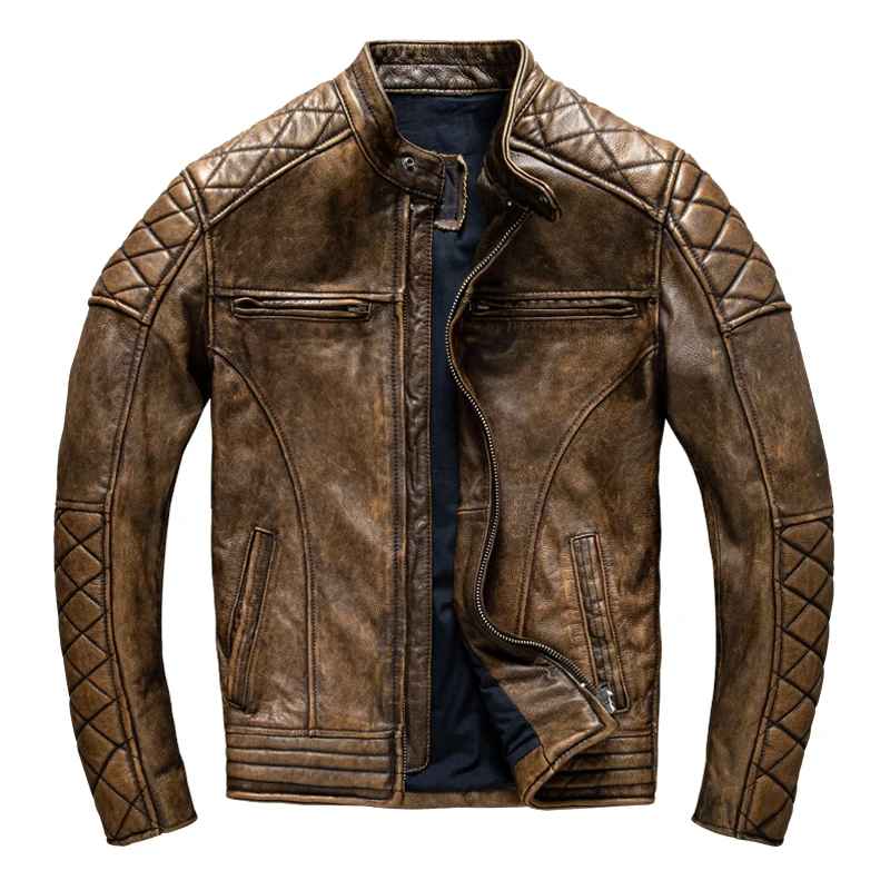 Coat Rack Standing - Chaqueta de Cuero Vintage para Hombre,