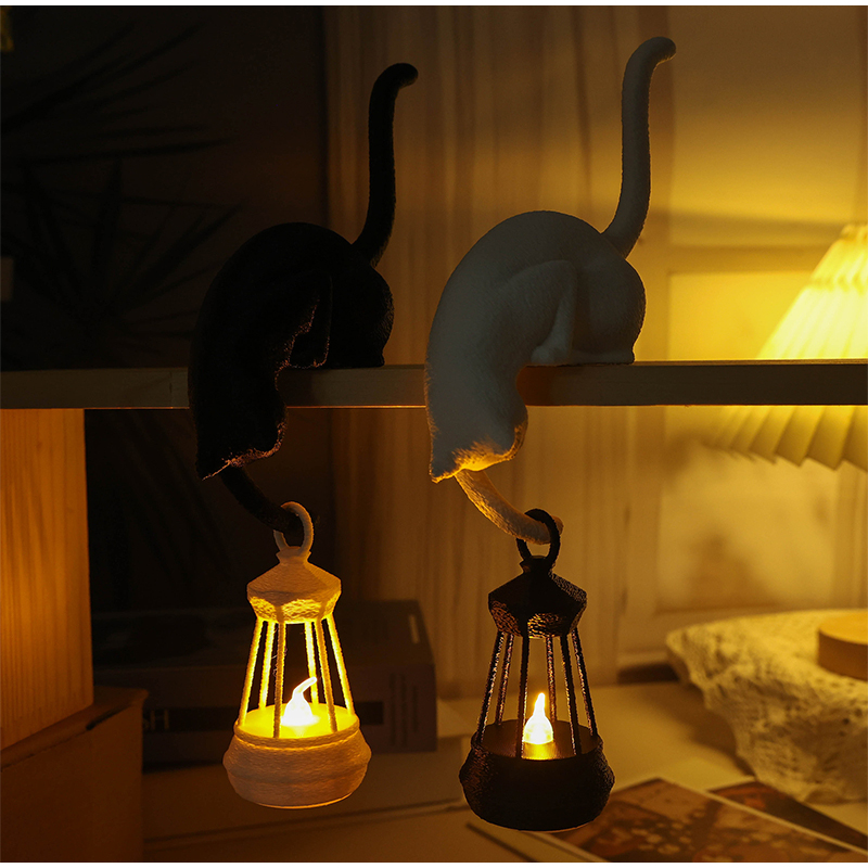 Cubicle Shelf Organizer - Lámpara colgante con forma de gato,