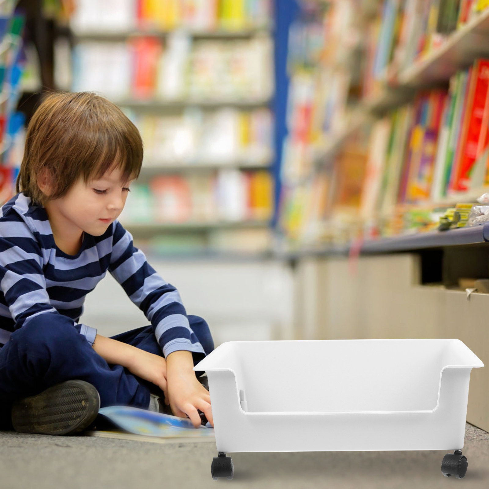 Caja de almacenamiento de libr - Book Cart Rolling reseña y precio