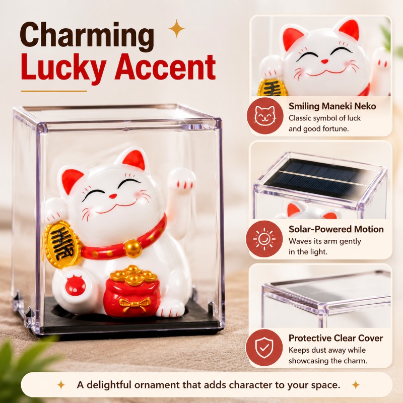 Mini Gato de la Suerte Solar c - Cubicle Shelf Organizer reseña y precio