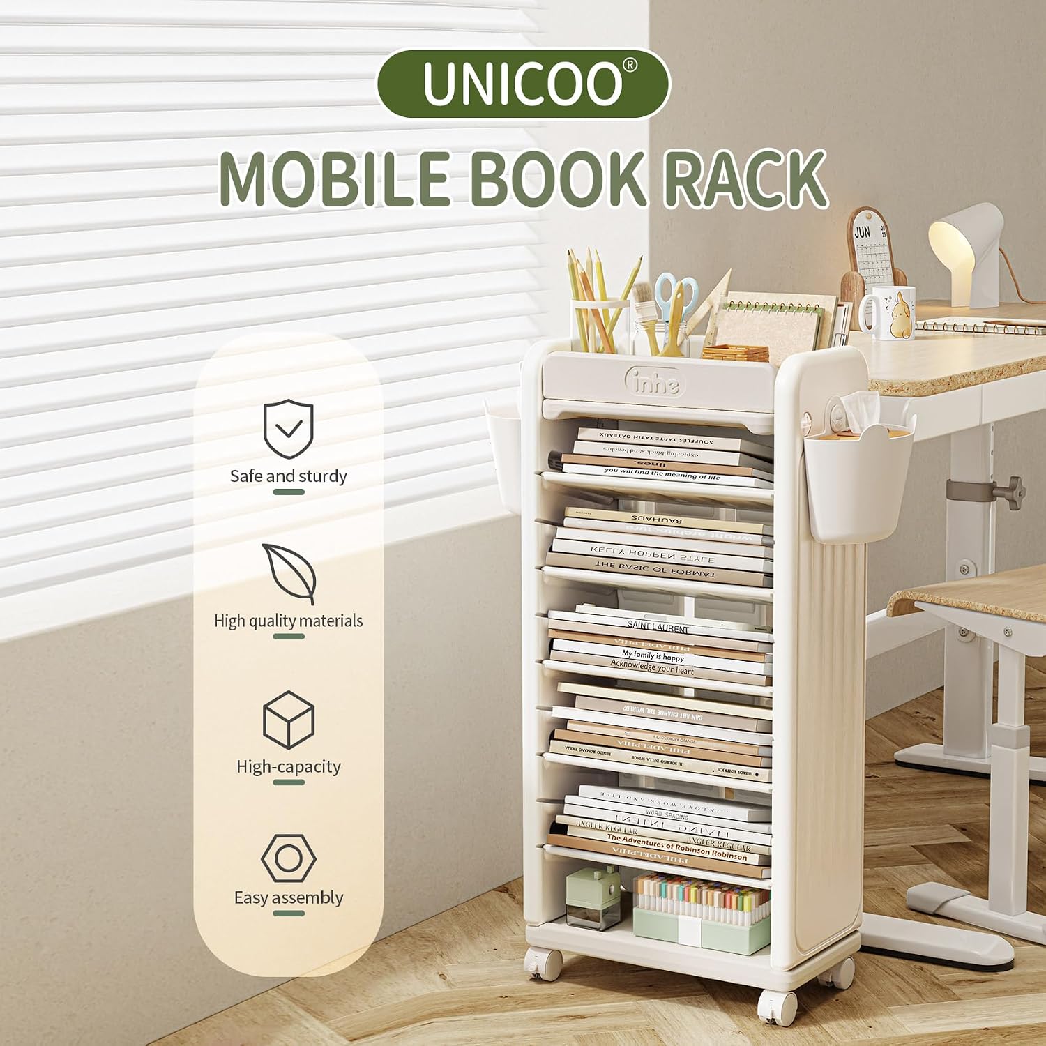 ®   Carrito para Libros de 7 N - Book Cart Rolling reseña y precio